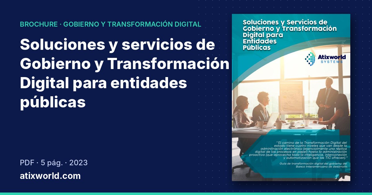 Portada: Soluciones y servicios de Gobierno y Transformación Digital para entidades públicas